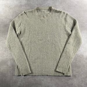 Vintage Ribbed Crewneck Sweater - Olive